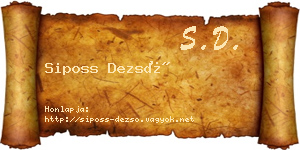 Siposs Dezső névjegykártya